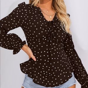 Black Polka Dot Blouse
